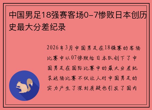 中国男足18强赛客场0-7惨败日本创历史最大分差纪录 中国男足18强赛客场0-7惨败日本创历史最大分差纪录